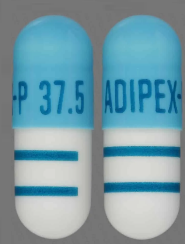 Blue & White Adipex-P 37.5 mg